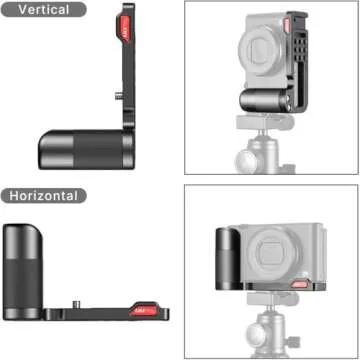 ZV-1 Camera Handle Grip Bracket for Sony ZV-1 Camera, Support Vertical Tripod Mount YouTube Video Shooting ZV1 Vlogging Accessories, w Base Microphone/Fill Light Extension Cold Shoe Mount
