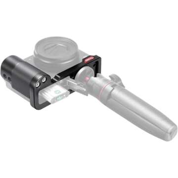 ZV-1 Camera Handle Grip Bracket for Sony ZV-1 Camera, Support Vertical Tripod Mount YouTube Video Shooting ZV1 Vlogging Accessories, w Base Microphone/Fill Light Extension Cold Shoe Mount