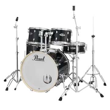 Pearl EXX725/C 5-Piece Export Standard Drum Set with Hardware - Jet Black