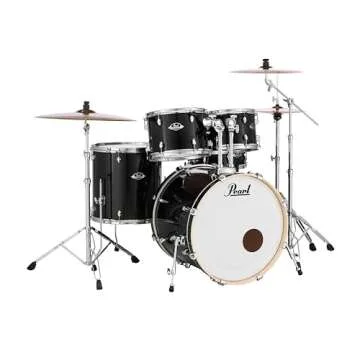 Pearl EXX725/C - 5-Piece Black Drum Set with Hardware