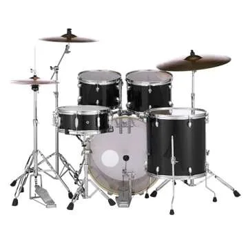 Pearl EXX725/C - 5-Piece Black Drum Set with Hardware
