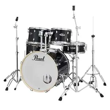 Pearl EXX725/C - 5-Piece Black Drum Set with Hardware