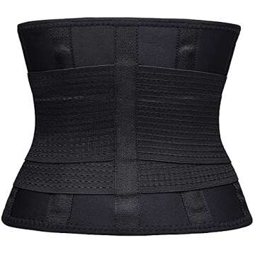 VENUZOR Waist Trainer Belt for Women - Waist Cincher Trimmer - Slimming Body Shaper Belt - Sport Girdle Belt (UP Graded)(Black,XX-Large)