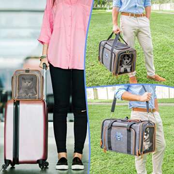 Cat Carrier and Small Dog Carrier by Pet Peppy- Expandable Sides Creates Twice The Space for Pets - Perfect Cat Travel Bag | Dog Travel Bag - Airline Approved Pet Carrier!