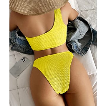 Stylish YIMISAN One Shoulder Bikini Set for Women