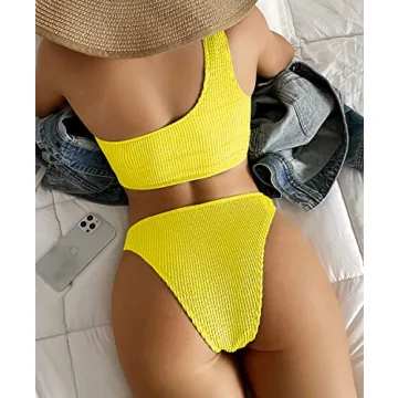 Stylish YIMISAN One Shoulder Bikini Set for Women