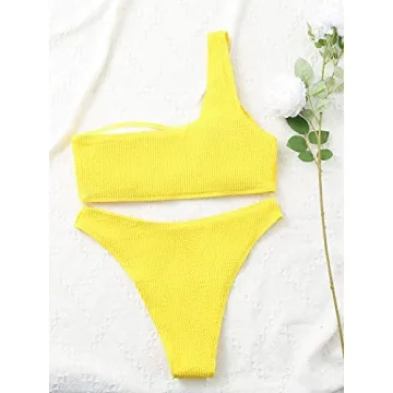Stylish YIMISAN One Shoulder Bikini Set for Women