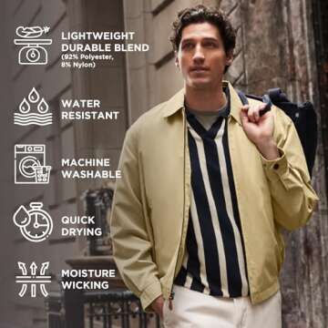 London Fog Men's Auburn Zip-Front Golf Jacket (Regular & Big-Tall Sizes), Camel, Large