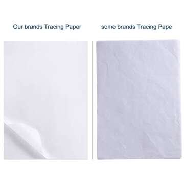 200 Sheets Tracing Paper 8.5 x 11 inches Artists Tracing Paper White Trace Translucent Clear Carbon for Pencil Sketching Printing Drawing Animation