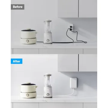 Olcorife Flat Extension Cord with 6 Outlets & USB Ports