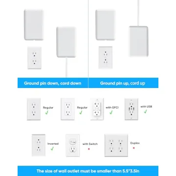 Olcorife Flat Extension Cord with 6 Outlets & USB Ports