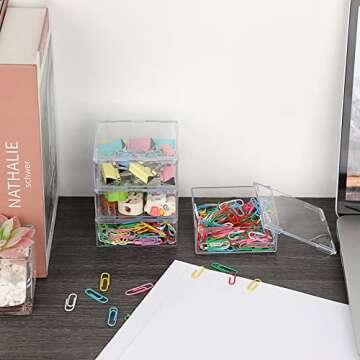 BTSKY Mini Clear Storage Boxes for Organizing Items
