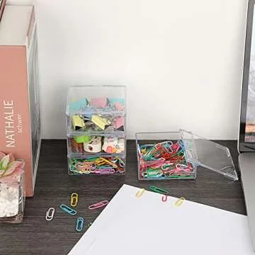 BTSKY Mini Clear Storage Boxes for Organizing Items