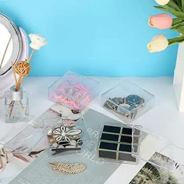 BTSKY Mini Clear Storage Boxes for Organizing Items