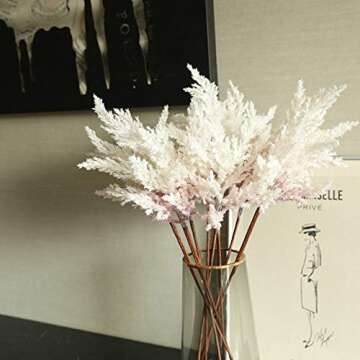 SPDD Beautiful Astilbe Artificial Flowers Party Decoration Faux Flower Wedding Bouquet Fake Flowers for Garden Bedroom Landscaping(Pink)