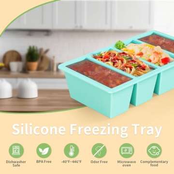 Silicone Freezer Tray for Sauce Cube: GGOW Silicone Freezing Tray for Broth Soup Storage - Freeze 250mL 125mL Souped Portion