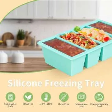 Silicone Freezer Tray for Sauce Cube: GGOW Silicone Freezing Tray for Broth Soup Storage - Freeze 250mL 125mL Souped Portion