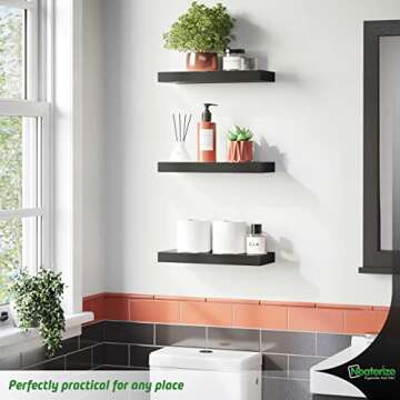 NEATERIZE Floating Shelves Set of 3 for Stylish Decor