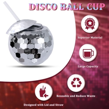 12 Disco Ball Cups for Party Fun - Reusable Drinkware
