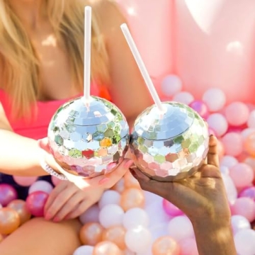 12 Disco Ball Cups for Party Fun - Reusable Drinkware