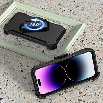 TASHHAR Phone Case for iPhone 14 Pro Max Case,Heavy Duty Hard Shockproof Armor Protector Case Cover ...