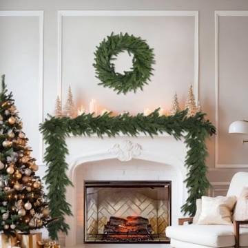 LZNPA 22 Inch Realistic Christmas Wreath for Holiday Decor