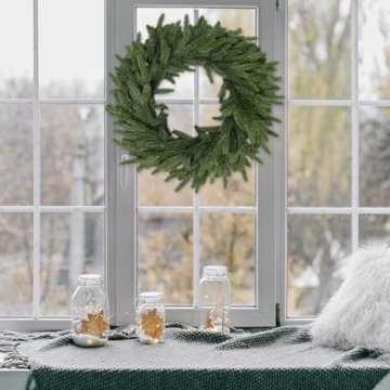 LZNPA 22 Inch Realistic Christmas Wreath for Holiday Decor