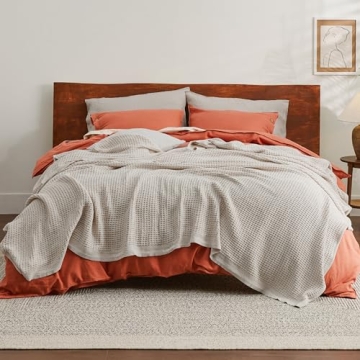Soft Waffle Weave Cotton Blanket - Year-Round Comfort & Style