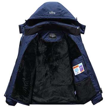 DLGJPA Women's Mountain Waterproof Ski Jacket Hooded Windbreakers Windproof Raincoat Winter Warm Snow Coat