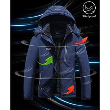 DLGJPA Women's Mountain Waterproof Ski Jacket Hooded Windbreakers Windproof Raincoat Winter Warm Snow Coat