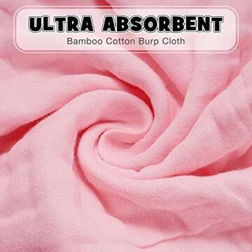 10 Pack Muslin Burp Cloths for Baby Girl Boy 6 Layers Thicken Soft Unisex Baby Burp Cloths Large Absorbent Muslin Burping Cloth Rags