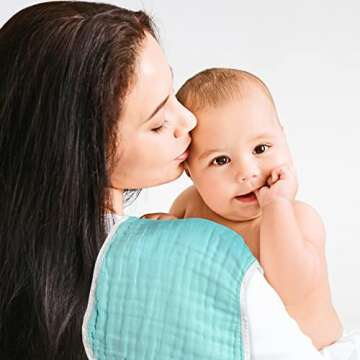 10 Pack Muslin Burp Cloths for Baby Girl Boy 6 Layers Thicken Soft Unisex Baby Burp Cloths Large Absorbent Muslin Burping Cloth Rags