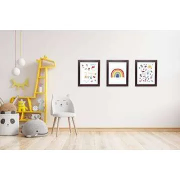 FrameWorks 10" x 12.5" Black Wooden Kids Art Frame with Magnetic Door – Display for 3D Artwork, Photos, Crafts – Gallery Style Edges Wall Decor for Home, Playroom, Easy Access Frame for Creativity