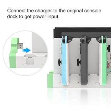 Charging Dock for Nintendo Switch & OLED Model Joycons - Charger Station for up to 7 Joycon Controll...