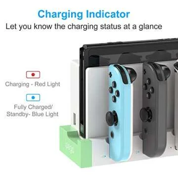 Charging Dock for Nintendo Switch & OLED Model Joycons - Charger Station for up to 7 Joycon Controllers