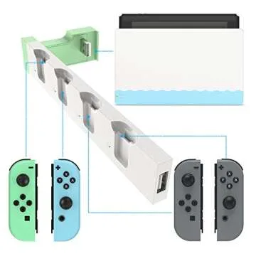 Charging Dock for Nintendo Switch & OLED Model Joycons - Charger Station for up to 7 Joycon Controllers