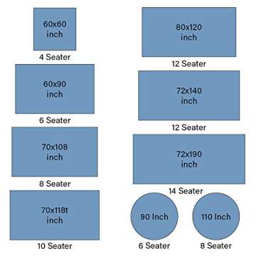 CPC Tablecloth 100% Cotton 60x60 Inch Indian Block Print Square Table Cover, Table Cloth for Weddings, Spring/Summer, Barbeque - Indigo Blue