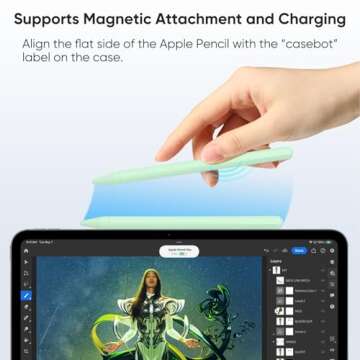 Fintie Silicone Sleeve for Apple Pencil Pro & Apple Pencil 2nd Generation, Light Pen Skin Case Cover Soft Protective Grip Holder with 2 Nib Covers Accessories, Green