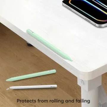Fintie Silicone Sleeve for Apple Pencil Pro & Apple Pencil 2nd Generation, Light Pen Skin Case Cover Soft Protective Grip Holder with 2 Nib Covers Accessories, Green