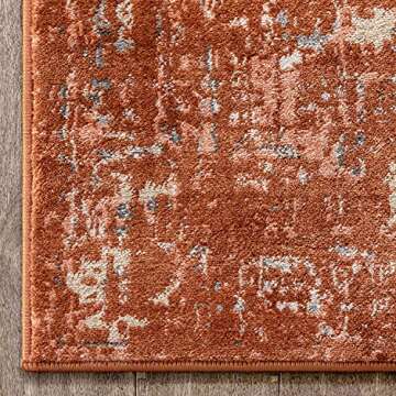Well Woven Vintage Distressed Rust Kensington Goa Copper Modern Oriental Area Rug 9'3" x 12'6"