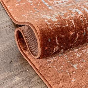 Well Woven Vintage Distressed Rust Kensington Goa Copper Modern Oriental Area Rug 9'3" x 12'6"