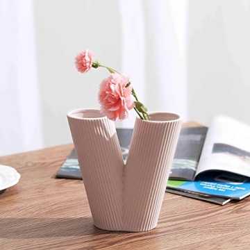 Stylish Pink Ceramic Vase Set for Home Décor
