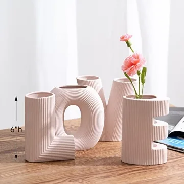 Stylish Pink Ceramic Vase Set for Home Décor
