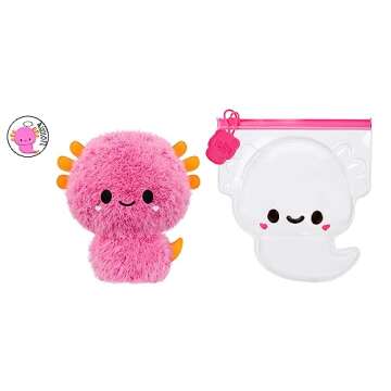 Fluffie Stuffiez Axolotl Small Collectible Feature Plush - Surprise Reveal Unboxing with Huggable ASMR Fidget DIY Fur Pulling, Ultra Soft Fluff