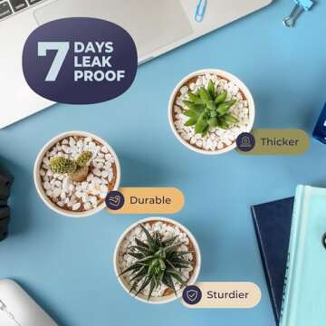 Fit Meal Prep 50 Pack 12 oz Disposable Coffee Cups with Lids, Sleeves, Leak-Proof To Go Coffee Cups with Lids, Durable Paper Cups for Hot Beverage, Home, Office, Party