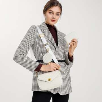 JEEHAN Crossbody Bag with Coin Purse for Women Quilted Purses Shoulder bag for Women Trendy Smalll C...