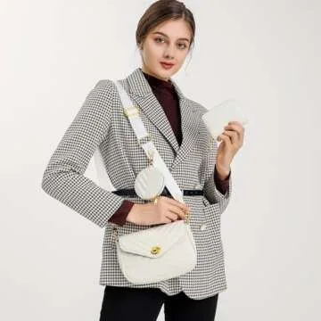 JEEHAN Crossbody Bag: Stylish Quilted Purse Set with Coin Purse