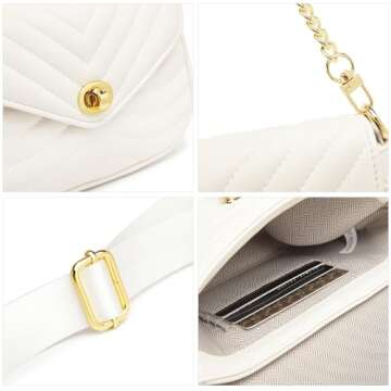 JEEHAN Crossbody Bag with Coin Purse for Women Quilted Purses Shoulder bag for Women Trendy Smalll Crossbody Purse and Handbags