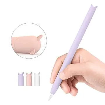 3 Pack Soft Sleeve Apple Pencil Case for Apple Pencil 1st Generation,Cute Silicone Skin Cover Access...