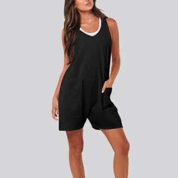 Rompers for Women 2024 Shorts Casual Trendy Beach Loose Fit Sleeveless Romper Jumpers Cruise Summer Outfits Clothes